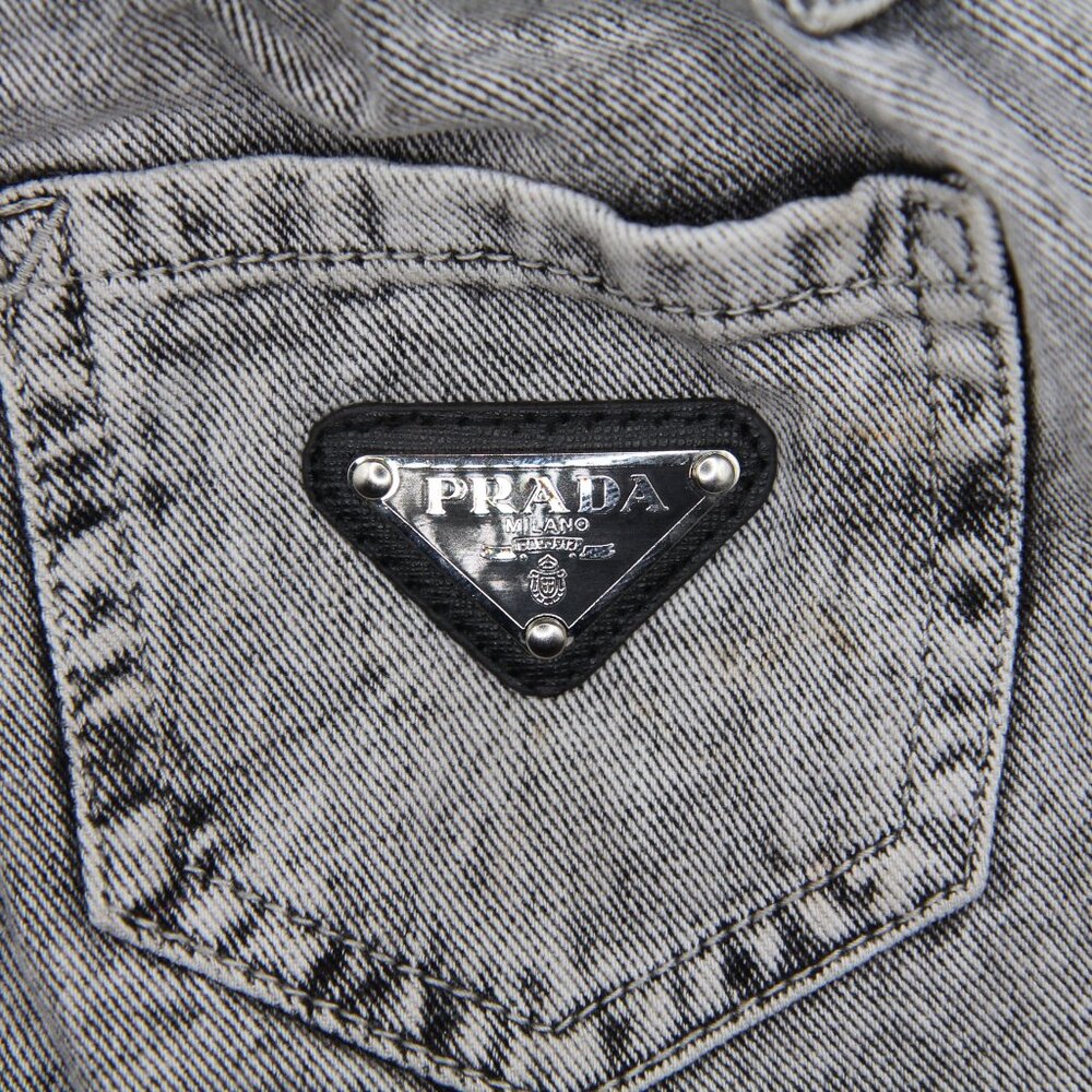 Dark Brown Prada Triangle Patch/Croc Charm - Picture 7 of 9
